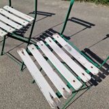 Set of 4 folding wrought iron bistro chairs