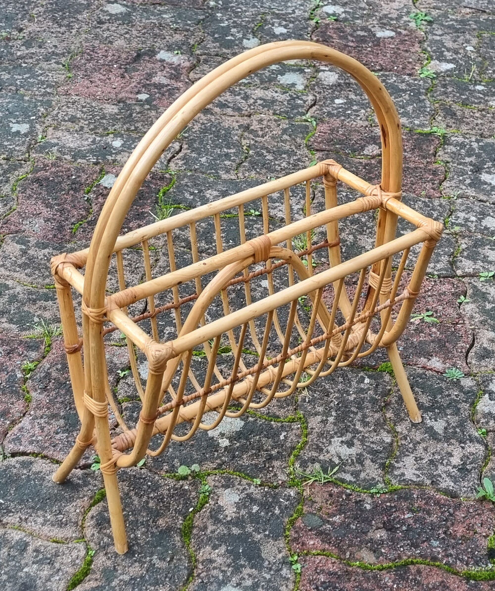 Magazine holder bamboo, vintage 60s