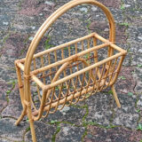 Magazine holder bamboo, vintage 60s