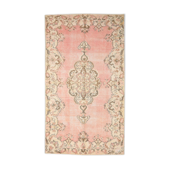 5x10 pink and beige classic turkish rug, 291x163cm