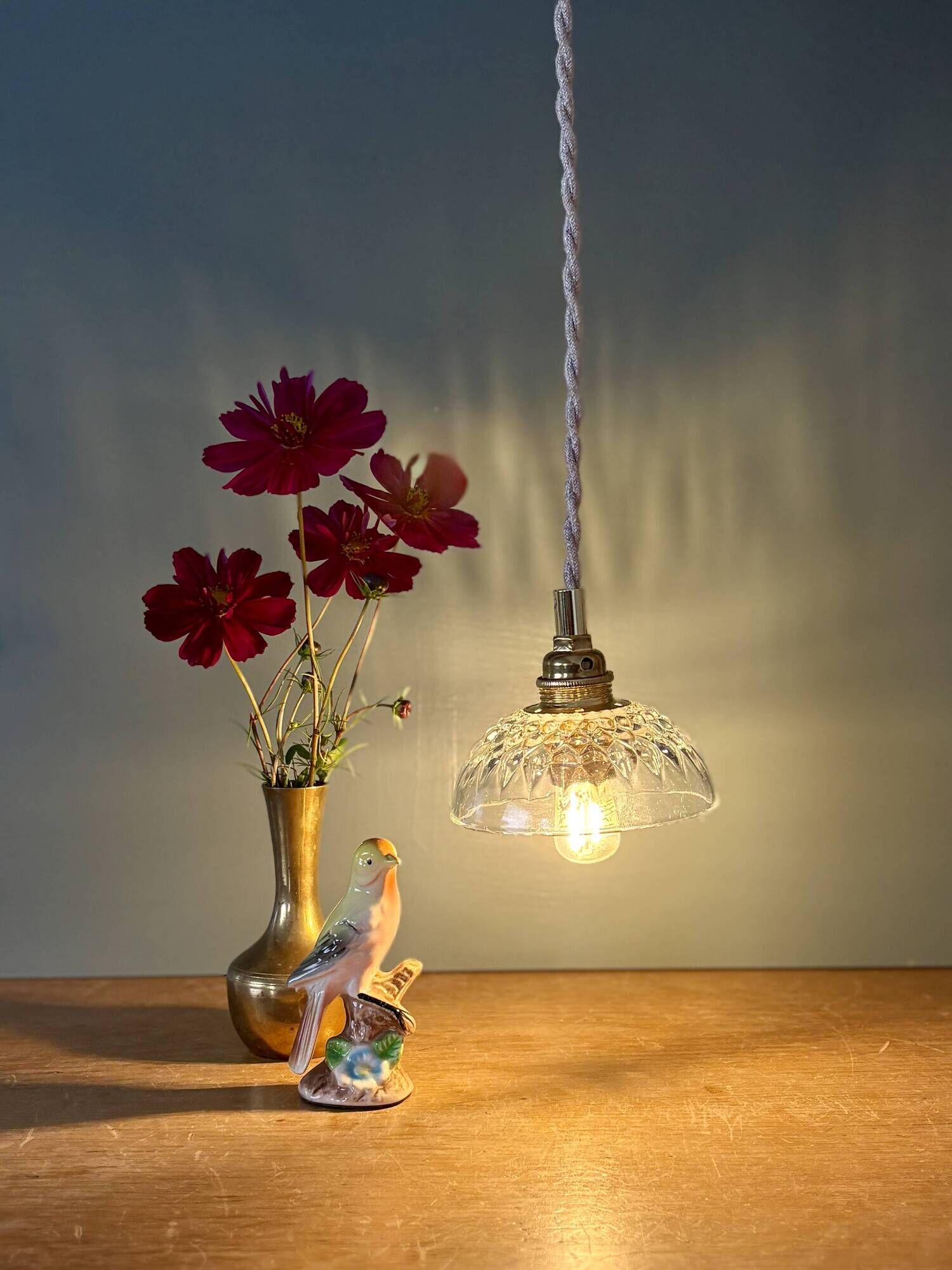 Vintage glass pendant light - tableware collection (UD1)
