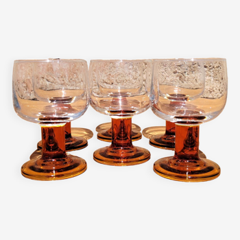 Suite of 6 wine glasses 70s