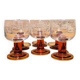 Suite of 6 wine glasses 70s