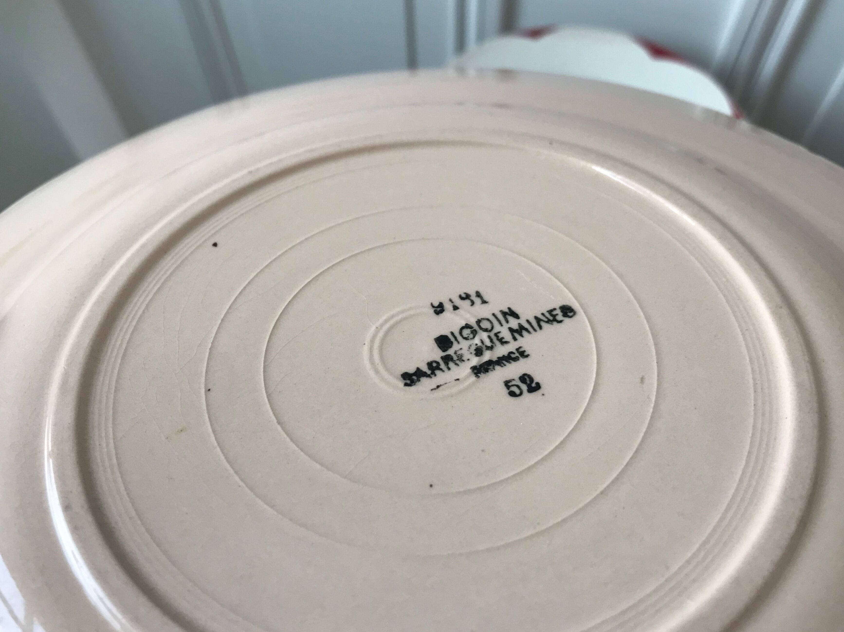 Set of 6 flat plates mismatched Digoin Sarreguemines (Corsica, Cibon, etc.)