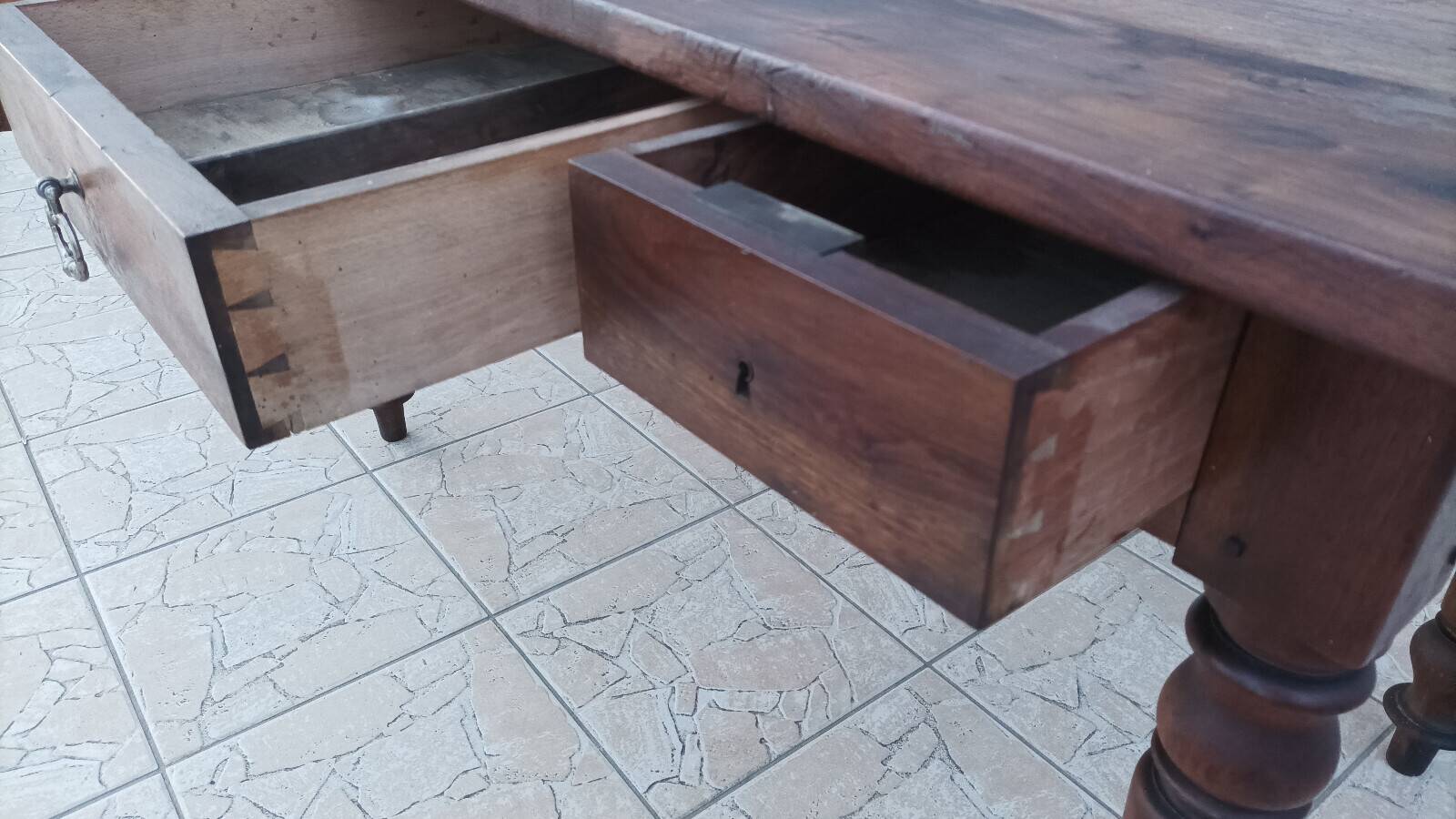 19th-century walnut table