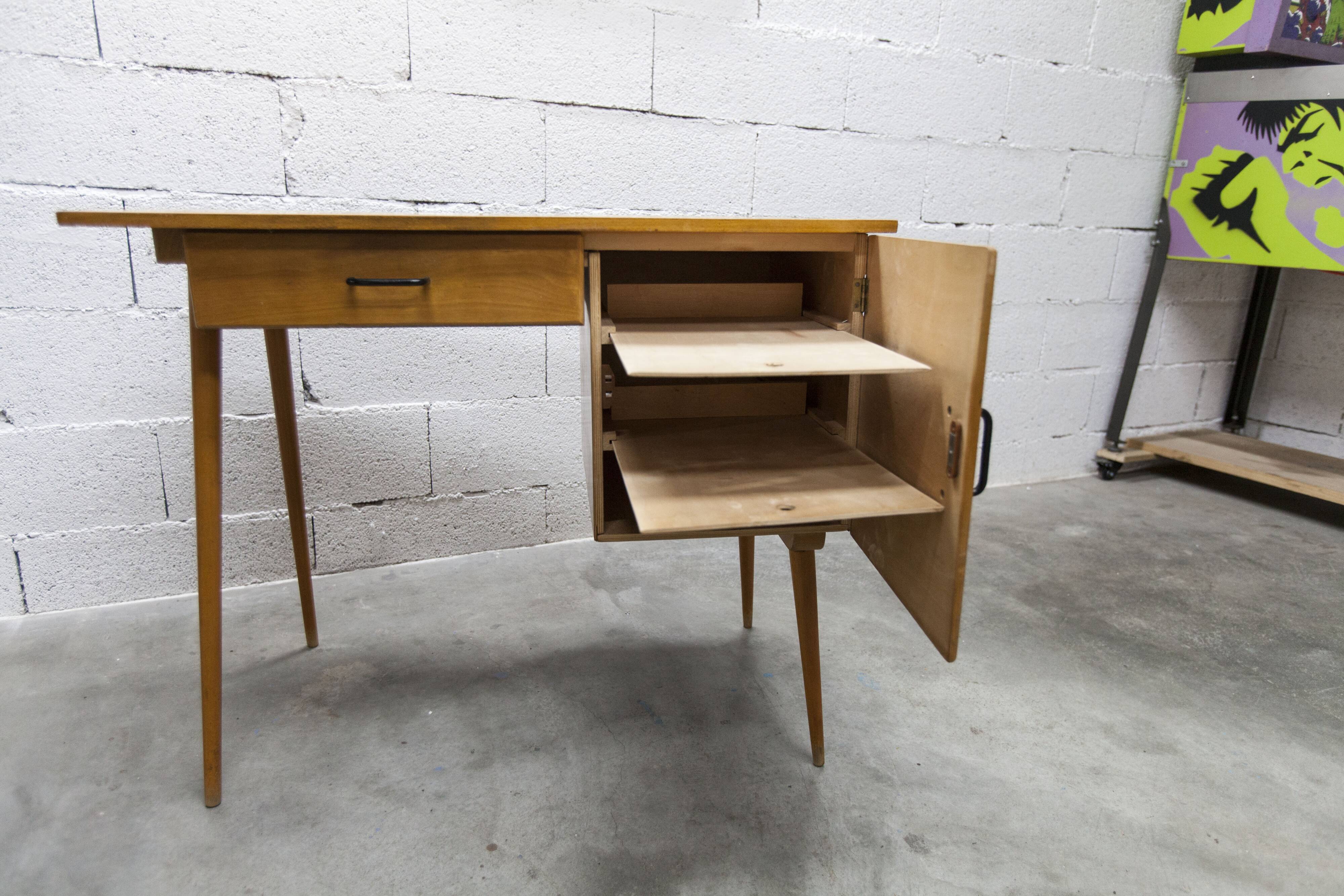 Ensemble bureau et chaise "Oeil" Baumann 1960