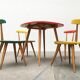 Children's table and chair set by Karla Drabsch for Kleid & Raum, 1950s, set of 5.