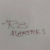Decorative earthenware plate signed