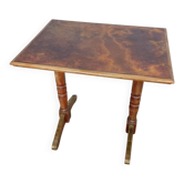 50s bistro table in brass formica