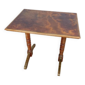 50s bistro table in brass formica
