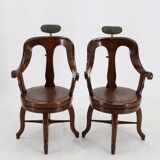 1920s Restored Rare Swivel Barber Beech Chair, Czechoslovakia