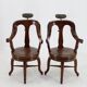 Chaise de barbier pivotante en hêtre restaurée des années 1920, Tchécoslovaquie