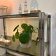 Chrome and smoked glass shelf