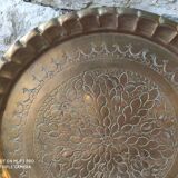 Ancien plateau marocain en laiton