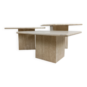 Travertine nesting tables 1970s