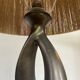 Free form lamp Black ceramic 50s lampshade rope Dlg Marcel Giraud