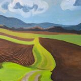 Oil on canvas "the path" signed U.Doan