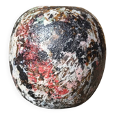 Round stoneware vase by David Whitehead, La Borne, polychrome.