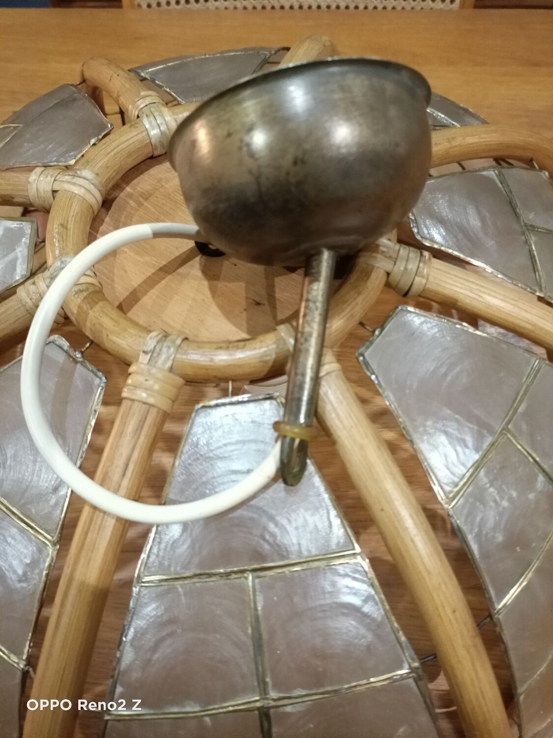 Suspension nacre et bambou