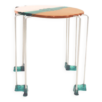 Colored Round Side Table by Gaetano Pesce, Fish Design Collection