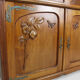 Buffet Art Nouveau en acajou sculpté et vitraux, vers 1900