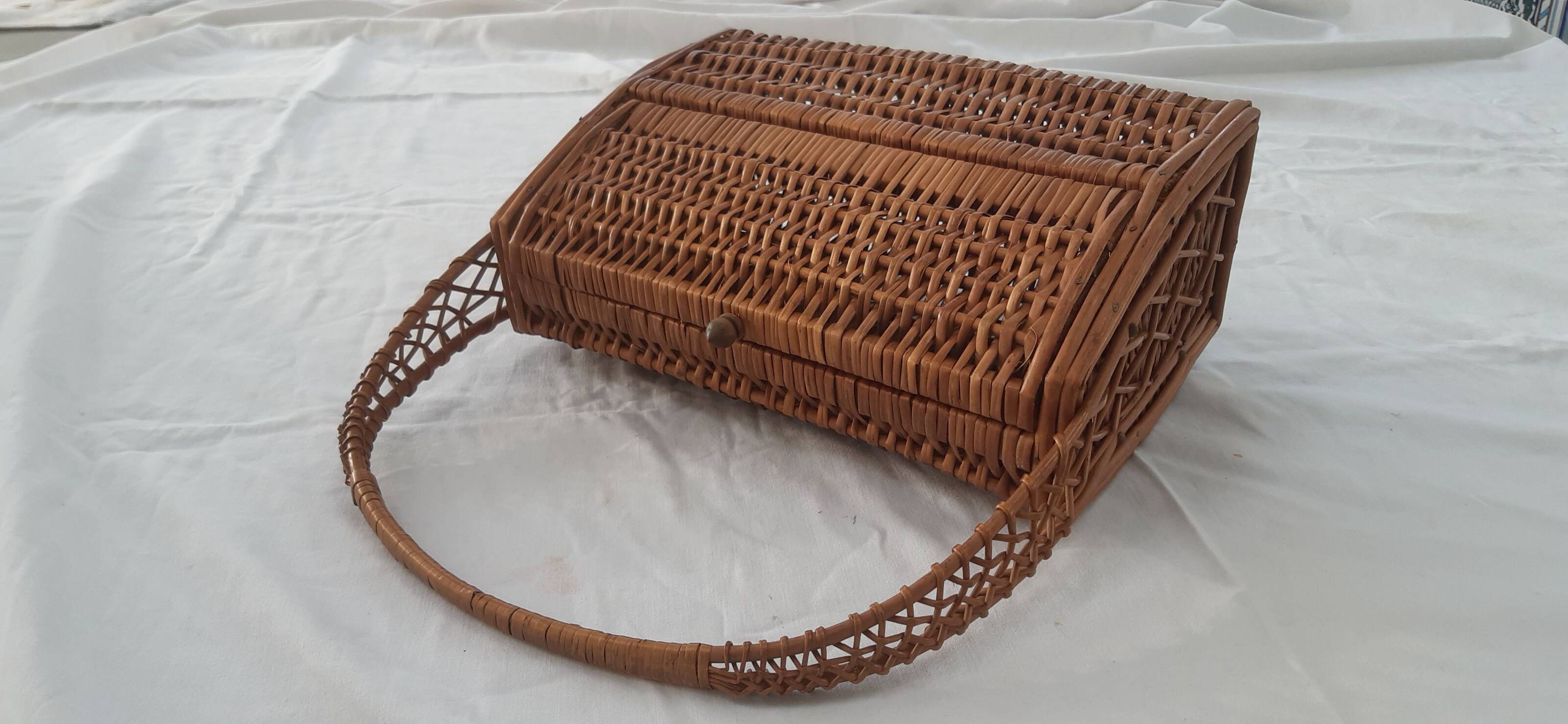 70s wicker handbag