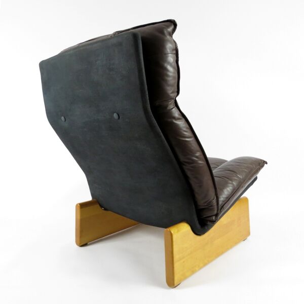 Fauteuil en cuir hollandais de Leolux, années 1970