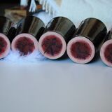 Set of 5 large signed ceramic glasses