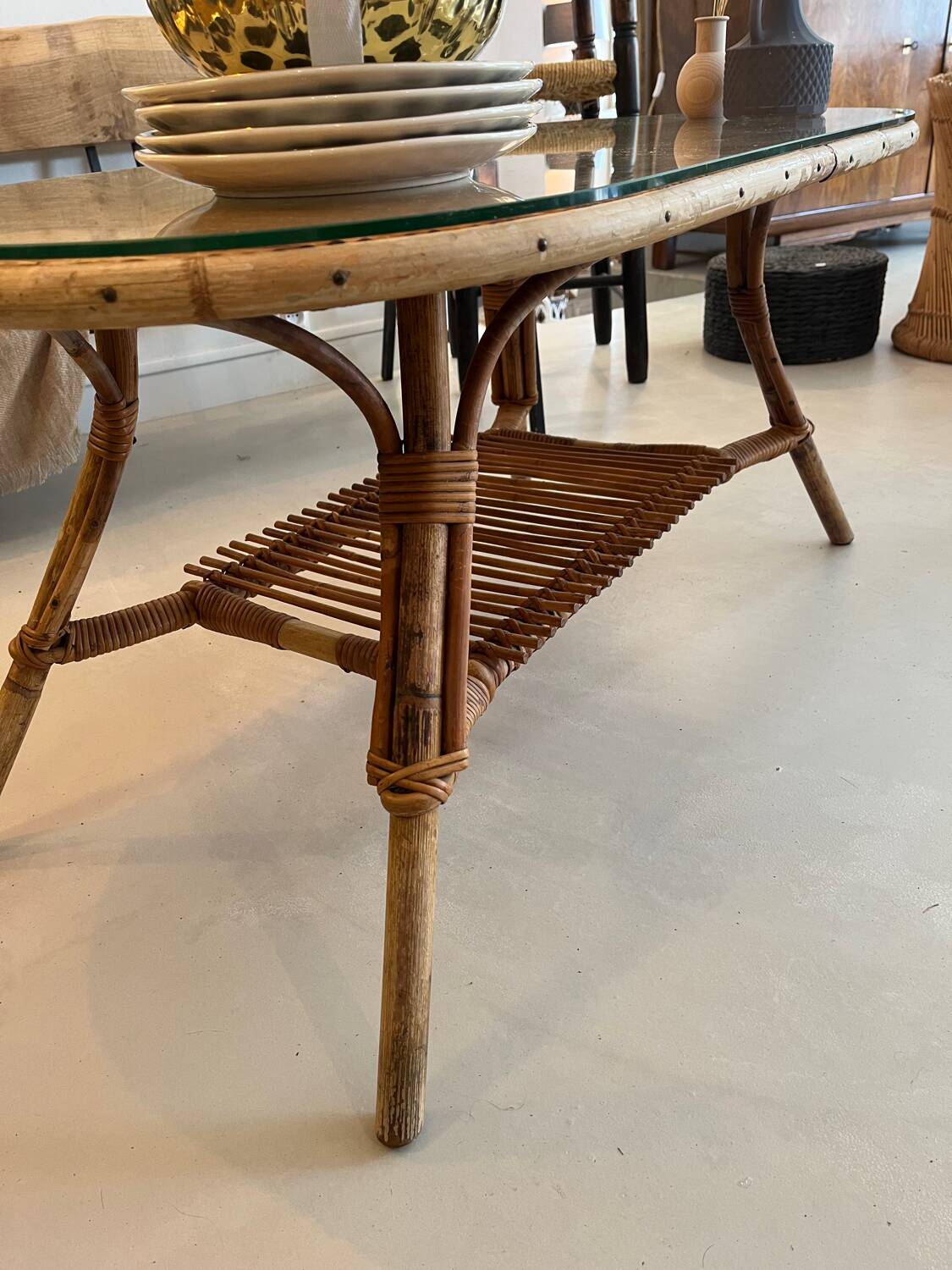 Rattan coffee table