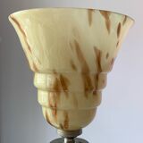 Silver bronze art deco table lamp
