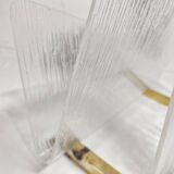 Revistero de metacrilato y latón. España, 1980s.