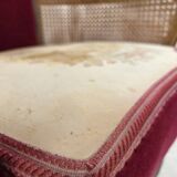 1950s, Danish armchair, furniture velour, ash wood,, mesh.