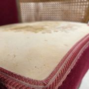1950s, Danish armchair, furniture velour, ash wood,, mesh.