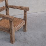 Paire de fauteuils en chêne primitif