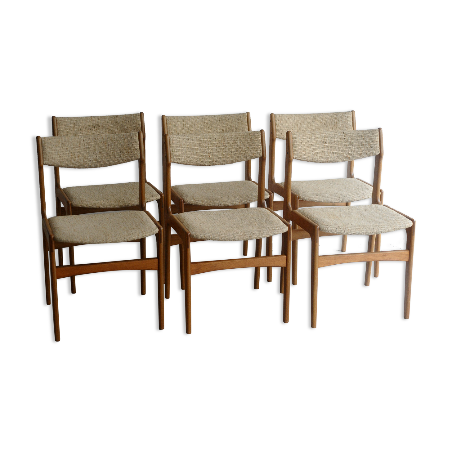 Chairs 1960 teak fabrics wool found