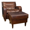 Art deco armchair with footstool