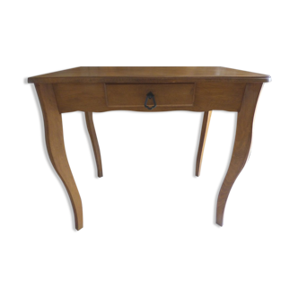 Louis XV style desk with curved legs and a solid wood drawer - Completely restored