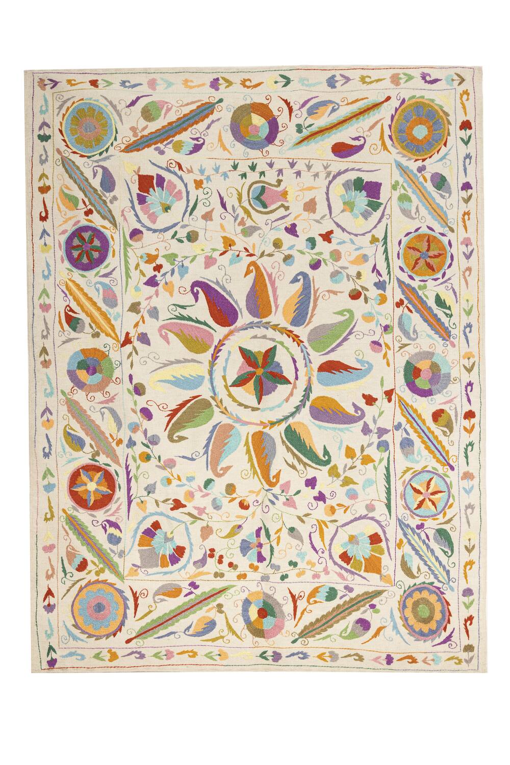 Kilim afghan brode suzani 226 x 171 cm