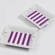 Set of fine purple porcelain ashtrays Midcentury Augarten Vienna, Austria, 1950s