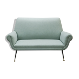 Canapé Sofa 1950's Gigi Radice pour Minotti bleu vert céladon