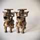Pair of vintage brass candlesticks, Foo Dogs / Guardian Lions