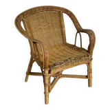 Vintage children's rattan chair