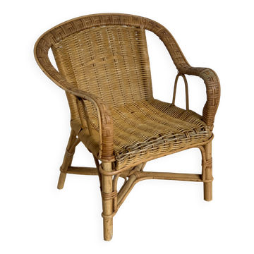 Vintage children's rattan chair