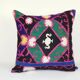 Housse de coussin brodée vintage 46x46 cm