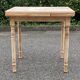 Extendable kitchen table renovated in raw solid wood and ceramic tiles