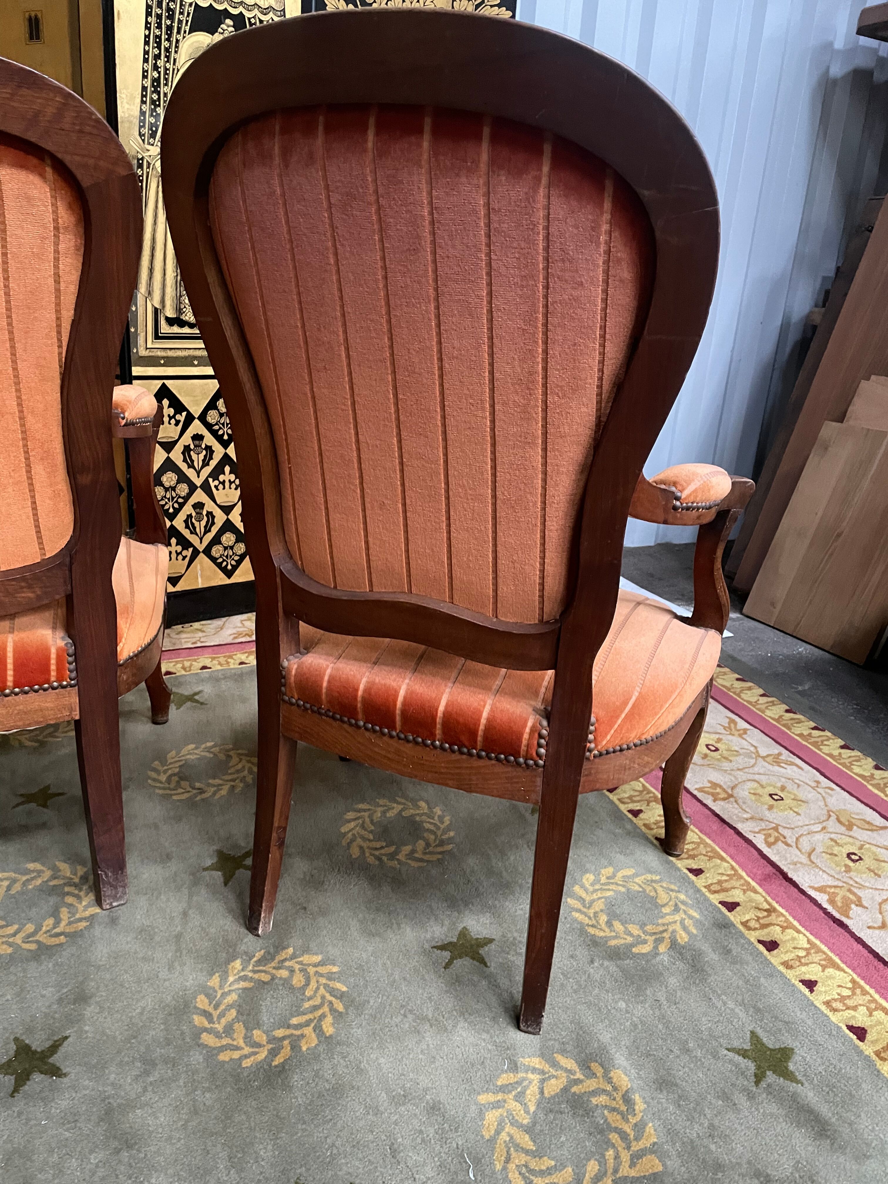 Salon complet Louis Philippe banquette et paire de fauteuils