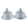 2 transparent glass butter dishes with their matching cloches.
