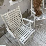 4 white wooden garden chairs