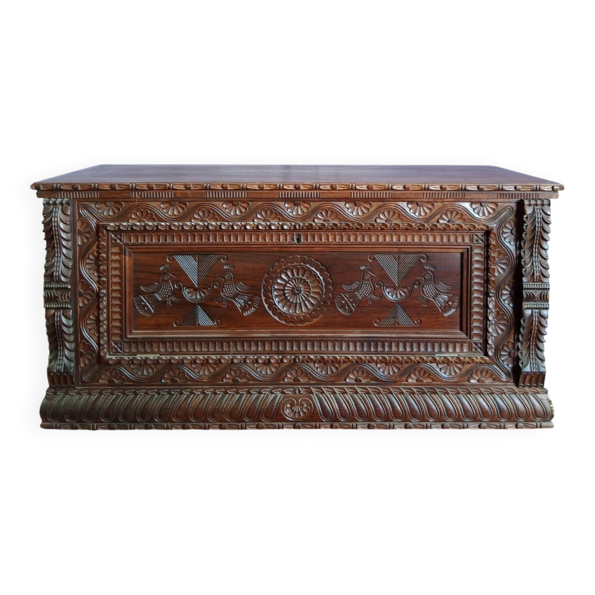 Wooden chest, wedding chest, wooden trunk, antique chest