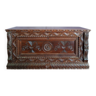 Wooden chest, wedding chest, wooden trunk, antique chest